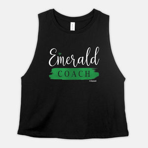 EMERALD COACH Cropped Tank Womens Workout Crop Shirt Ladies Fitness Coaching Reward Gift