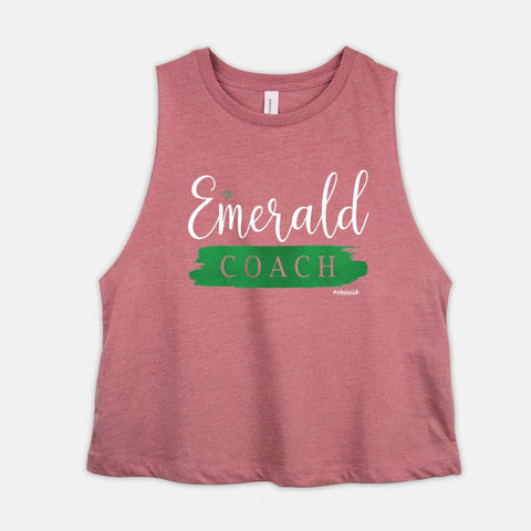 Image of EMERALD COACH Cropped Tank Womens Workout Crop Shirt Ladies Fitness Coaching Reward Gift