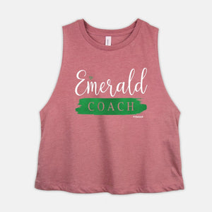 EMERALD COACH Cropped Tank Womens Workout Crop Shirt Ladies Fitness Coaching Reward Gift