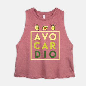 Avocardio Shirt Womens Funny Avocado Cropped Racerback Tank Avacado Lover Crop Top Vegan Keto Gift