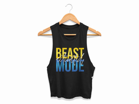 Image of BEAST MODE Activated Womens Crop Top Six45 Inspired Cropped Tank Ladies Coach Challenger Shirt