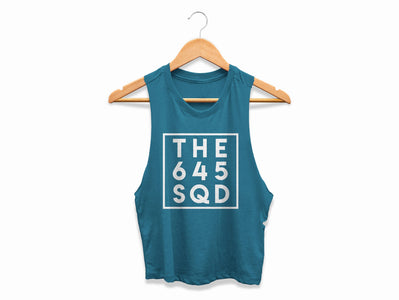 THE 645 SQUAD Crop Top Womens Workout Tank Ladies Cropped Coach Team Challenge Group Shirt