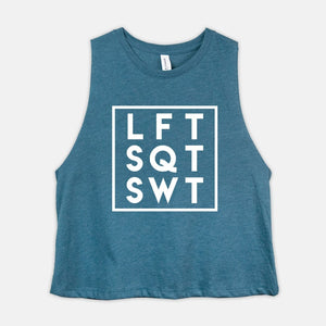Cute Workout Crop Top Womens Lift Squat Sweat Cropped Gym Tank Fitness Motivation Shirt