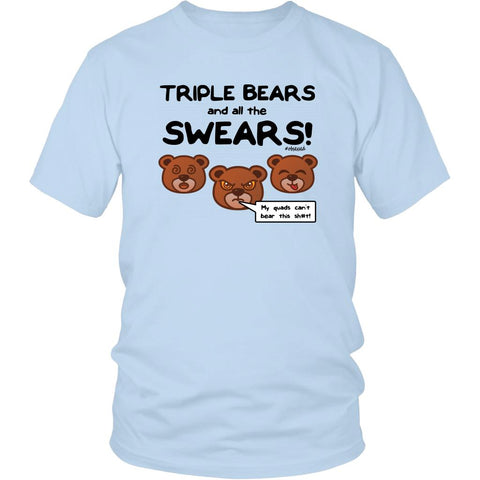 Image of Triple Bears Shirt, Liift Hiit Workout Tee, All the Swears Workout T-Shirt, Unisex Lifting Coach Gift