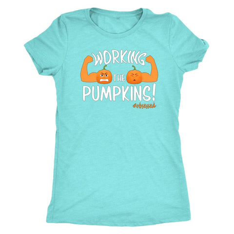 Image of L4: Women's Working The Pumpkins! Triblend T-Shirt - Obsessed Merch