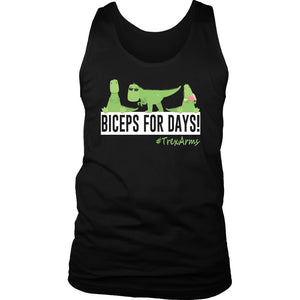 L4: Men's Biceps For Days #TrexArms 100% Cotton Tank - Obsessed Merch