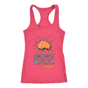 T:20 Woman's Just Look Within Shaun Motivation Racerback Tank Top - Obsessed Merch