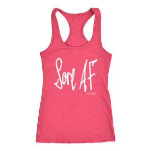 Sore AF Handwritten Workout T-shirt, Unisex Shirt 4 Men & Women, Coach Liift Tee - Obsessed Merch