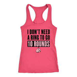 10 Boxing Rounds Tank, Womens Workout Shirt, Ladies Home Punching Exercise Top, Motivational Fitness Coach Gift - Obsessed Merch