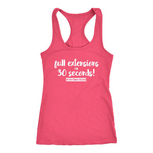 Triple Bear Workout Tank, Full Extensions for 30 Seconds #thatswhathesaid innuendo joke, Womens Racerback Shirt #Obsessed