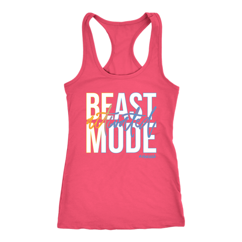 Image of BEAST MODE Activated Womens Workout Tank Six45 Inspired Shirt Ladies Coach Challenger Gift | White + Gradient Edition