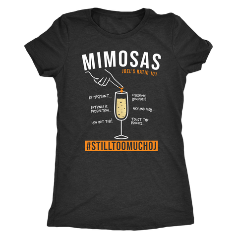 Image of Joel's Mimosa Ratio 101 Funny Workout Shirt Womens Coach Challenge Group Gift Triblend Tee