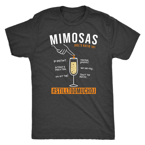 Image of Joel's Mimosa Ratio 101 Funny Workout Shirt Mens Coach Challenge Group Gift