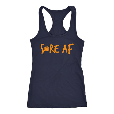 Image of Sore AF Pumpkin Edition, Womens Halloween Tank, Workout Coach Gift - Obsessed Merch