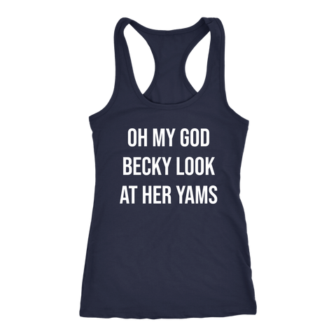 Image of Yam Season Workout Tank Womens Funny YAM SZN 6-45 Inspired Shirt Coach Gift | Oh My God Becky Look At Her Yams