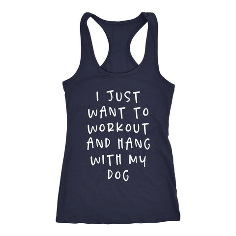 Image of Dog Mom Shirt, Dog Mom Gift, Womens Workout And Hang With My Dog Tank Top, Dog Lover Fitness Gift