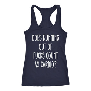 Funny Workout Shirts, Womens Cardio Fitness Tank, Ladies Rude Gym Shirt, Running Out Of F*cks, Lifting, Hiit Tank Top