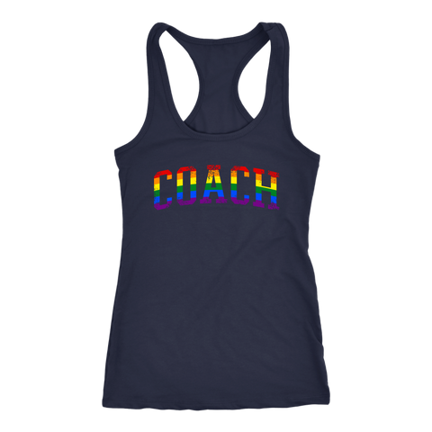Image of Gay COACH Tank Womens LGBTQ Pride Workout Shirt Ladies Coaching Gift