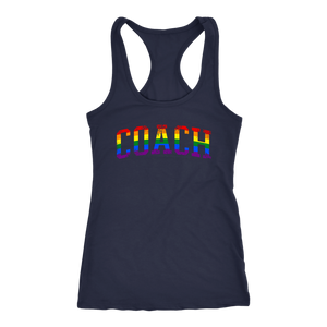 Gay COACH Tank Womens LGBTQ Pride Workout Shirt Ladies Coaching Gift