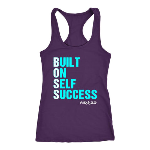 Image of BOSS Built On Self Success Tank, Womens Coach Workout Shirt, Ladies Boss Babe Top - Obsessed Merch