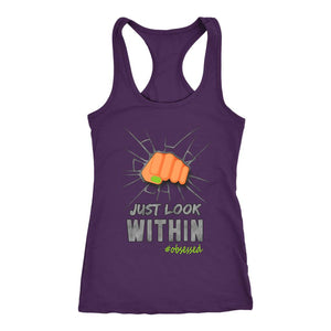 T:20 Woman's Just Look Within Shaun Motivation Racerback Tank Top - Obsessed Merch