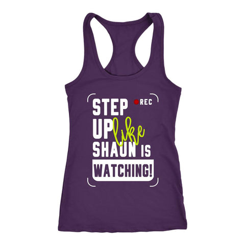 Image of Step Up Tank, Shaun Cam is Watching! Womens Rise Commit Conquer Shirt, Coach Gift - Obsessed Merch