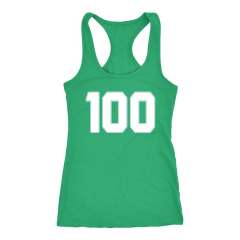 Image of Be 100 Tank Top, Womens Workout Shirt, Coach Gift, White #MM100 Edition - Obsessed Merch