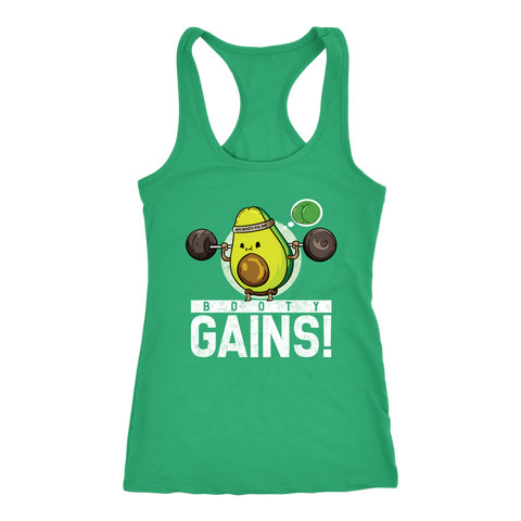 Image of Avocado Booty Day Workout Tank Womens Booty Gains Gym Shirt Ladies Weight Training Gift