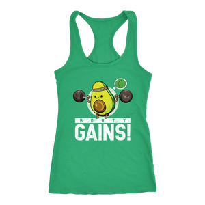 Avocado Booty Day Workout Tank Womens Booty Gains Gym Shirt Ladies Weight Training Gift