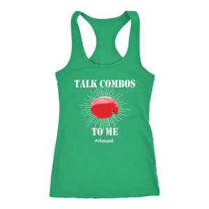 Talk Combos To Me, 10 Boxing Rounds Womens Tank, Woman Boxer Shirts, Coaching Gift