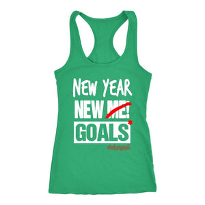 Women's New Year New Goals Racerback Tank Top - Obsessed Merch
