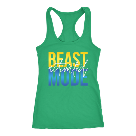 Image of BEAST MODE Activated Womens Workout Tank Six45 Inspired Shirt Ladies Coach Challenger Gift