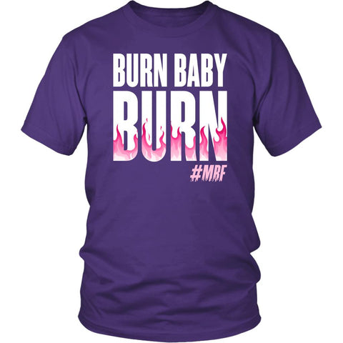 Image of Burn Baby Burn T-Shirt, Unisex Muscle Burns T Shirt, Fat Burning Workout Shirt, Mens Womens Coaching Gift
