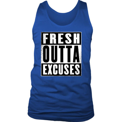 Image of Fresh Outta Excuses "Straight Outta" Inspired Men's Cotton Tank Top, Coach Gift