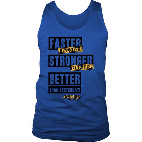 Image of Faster. Stronger. Better. Mens Workout Tank, Lifting Shirt for Men, Coach Gift - Obsessed Merch