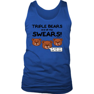 Triple Bears Liift4 Inspired Mens Tank, All the Swears Workout Shirt, Lifting Coach Gift - Obsessed Merch