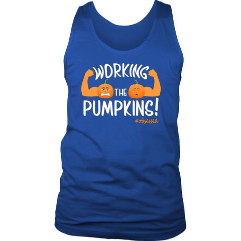 Image of L4: Men's Working the Pumpkins! 100% Cotton Tank Top - Obsessed Merch