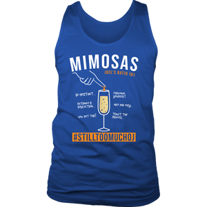 Joel's Mimosa Ratio 101 Funny Workout Tank Mens Coach Challenge Group Shirt Gift