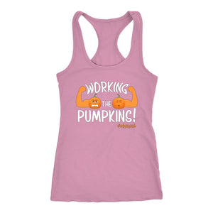 L4: Women's Working The Pumpkins! Racerback Tank Top - Obsessed Merch