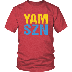 YAM SZN Workout Shirt It's Yam Season Unisex T-Shirt Mens Womens Coach Challenge Group Gift | Yellow / Blue Edition